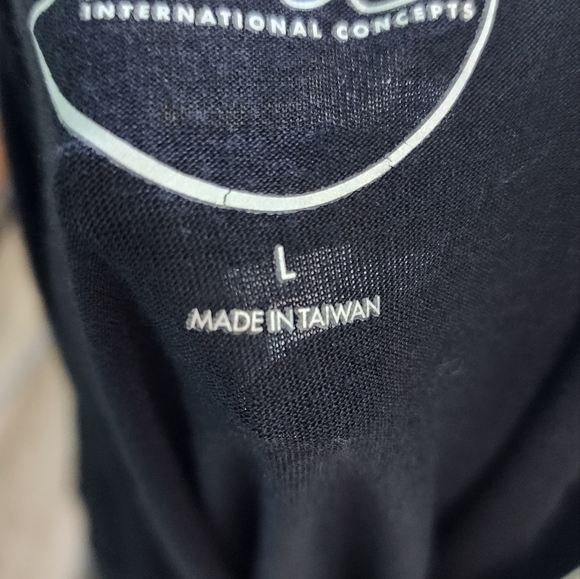 I.N.C. Black Top with Rhinestones on sleeves, Size Large - Picture 5 of 5